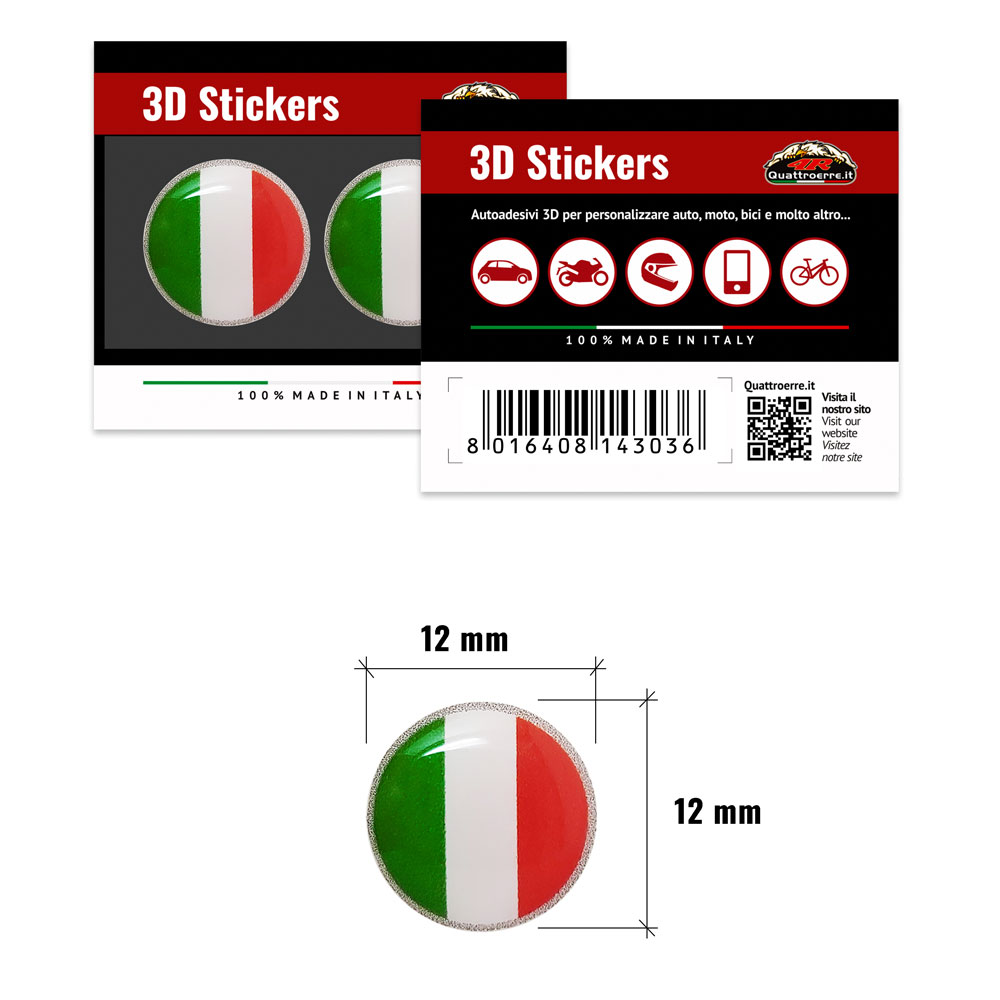3D Sticker Bandiera Italia 12 mm - immagine 3