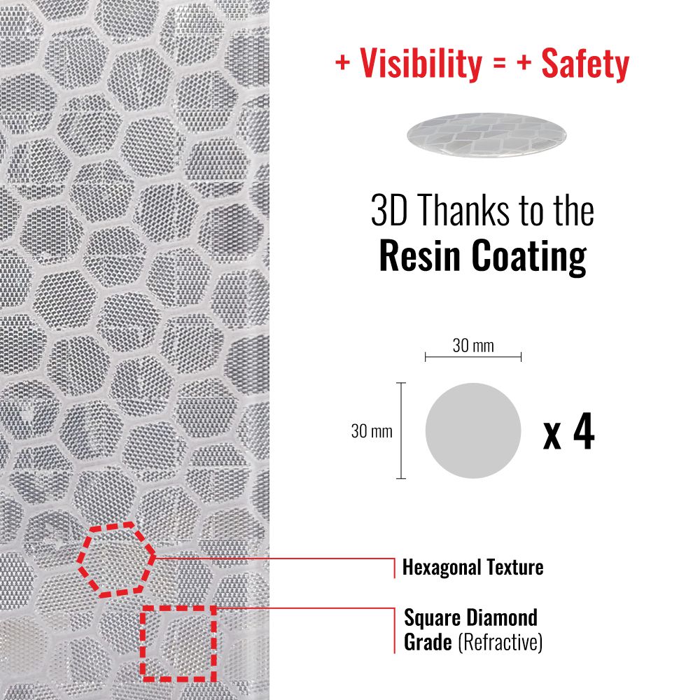 Adesivi 3D Rifrangenti Cerchi, 4 pz - immagine 3