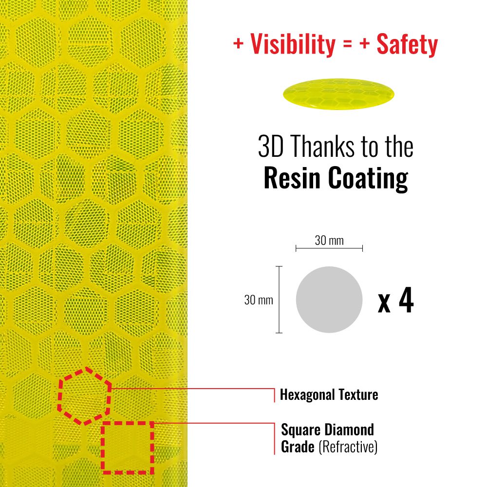 Adesivi 3D Rifrangenti Cerchi, 4 pz - immagine 4