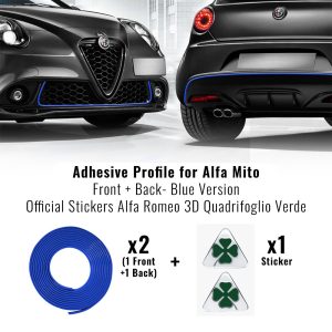 Profilo Adesivo Full + Quadrifoglio Verde 3D per Alfa Mito