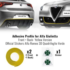 Profilo Adesivo Full + Quadrifoglio Verde 3D per Alfa Giulietta