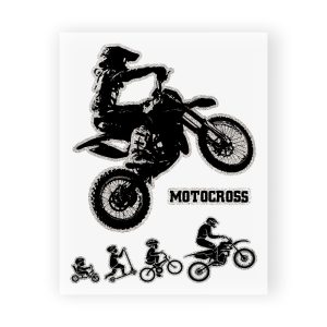 Adesivi Stickers Evolution Biker Cross 10 x 12 cm