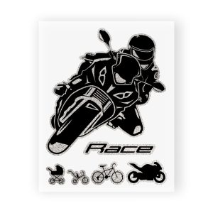 Adesivi Stickers Evolution Biker Race 10 x 12 cm