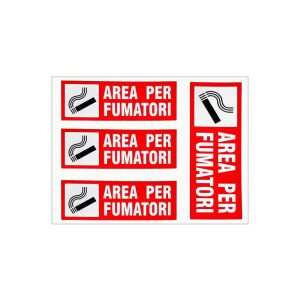 Tabella Adesivi “Area Fumatori”, Set di 2 pezzi