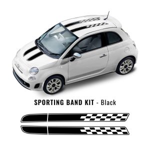 Fasce Adesive a Scacchi Fiat 500 per Tetto Cofano