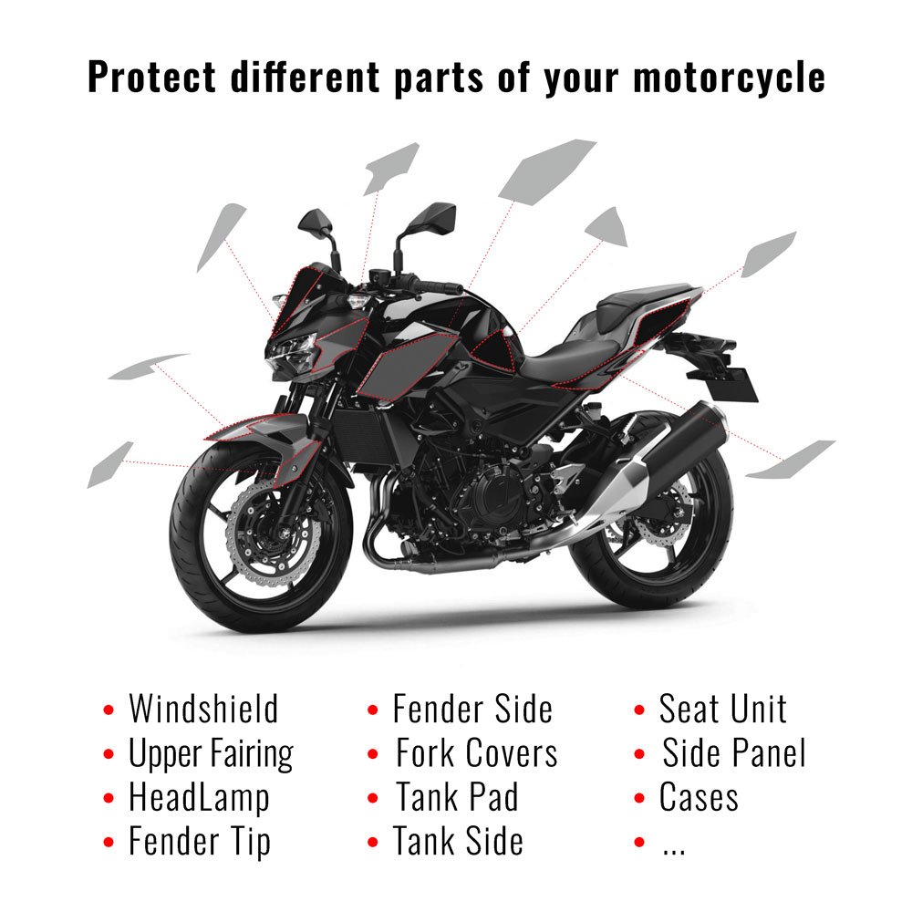 Pellicola Adesiva Scudo per Protezione Carene Moto, 16 cm x 0.5 mt, Spessore 0.3 mm - immagine 4