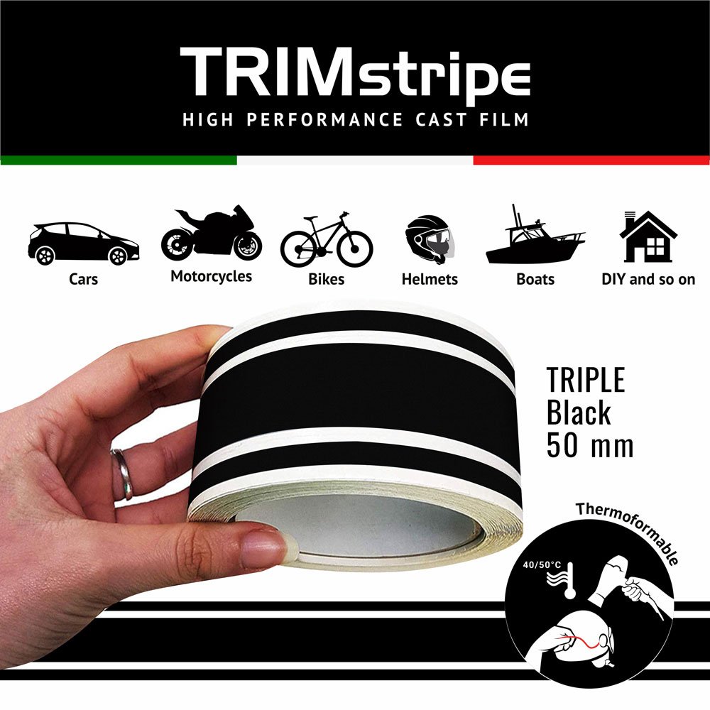Trim Stripe Strisce Adesive per Auto, 3 Fili, Nero - immagine 2